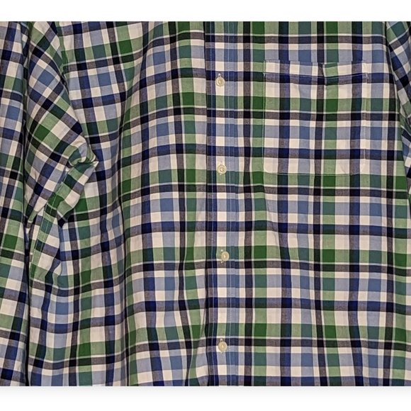 Banana Republic Factory Green/Blue Plaid Long Sleeve Button Down Shirt Size XL - Picture 3 of 13